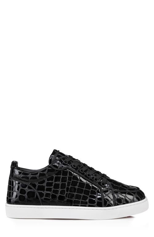 Shop Christian Louboutin Rantulow Orlato Croc Embossed Patent Leather Sneaker In Black