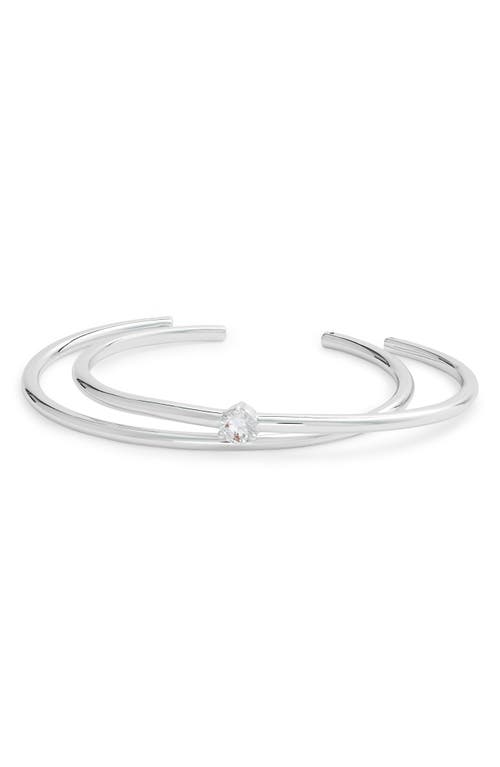 Shop Nordstrom Demi Fine Set Of 2 Cuff Bracelets In Sterling Silver Plated