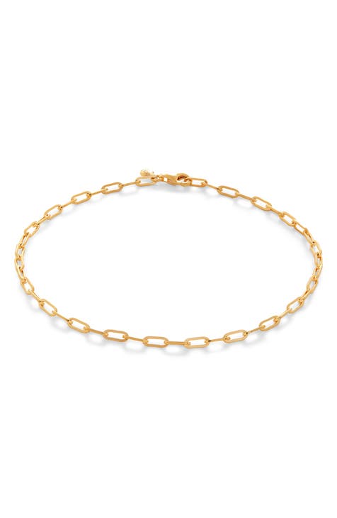Gold bracelet, dainty gold tone stainless steel chain bracelet