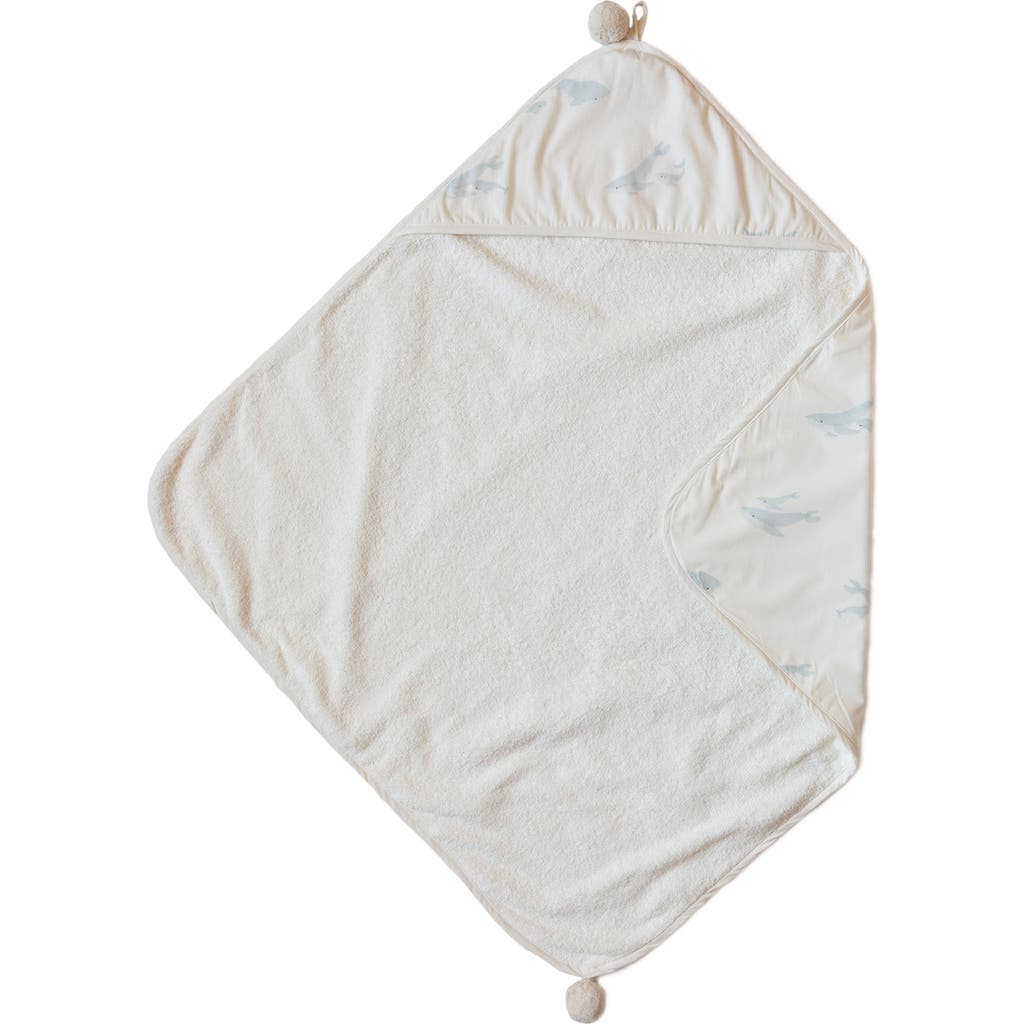 Pehr Babies'  Follow Me Elephant Organic Cotton Hooded Towel In White