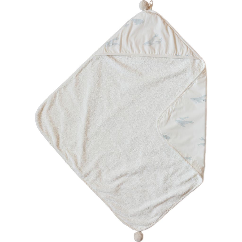 Pehr Follow Me Elephant Organic Cotton Hooded Towel In Follow Me Whale