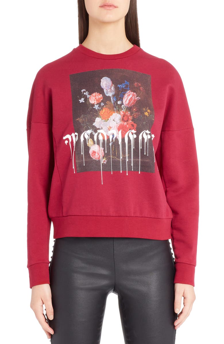 Alexander Mcqueen Paint Drip Graphic Sweatshirt Nordstrom Paint Drip Graphic Sweatshirt Main Color Dark Rose