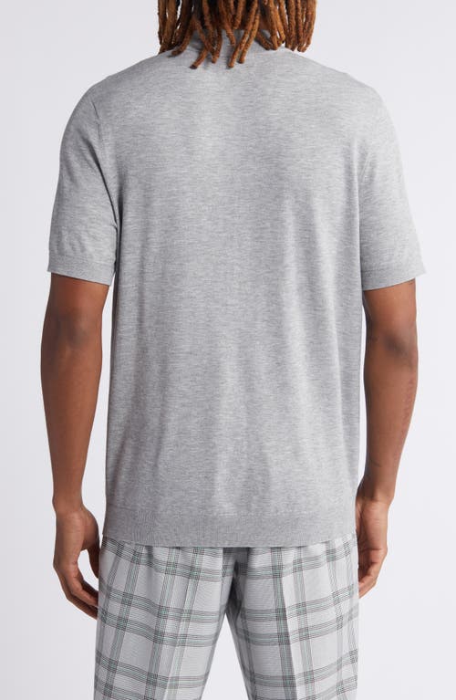 Shop Open Edit Mock Neck Short Sleeve Sweater In Grey Heather