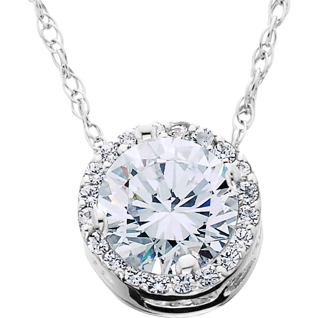 Bliss Diamond 1/2ct Diamond Halo Pendant 14k Gold Lab Grown In 14k White Gold