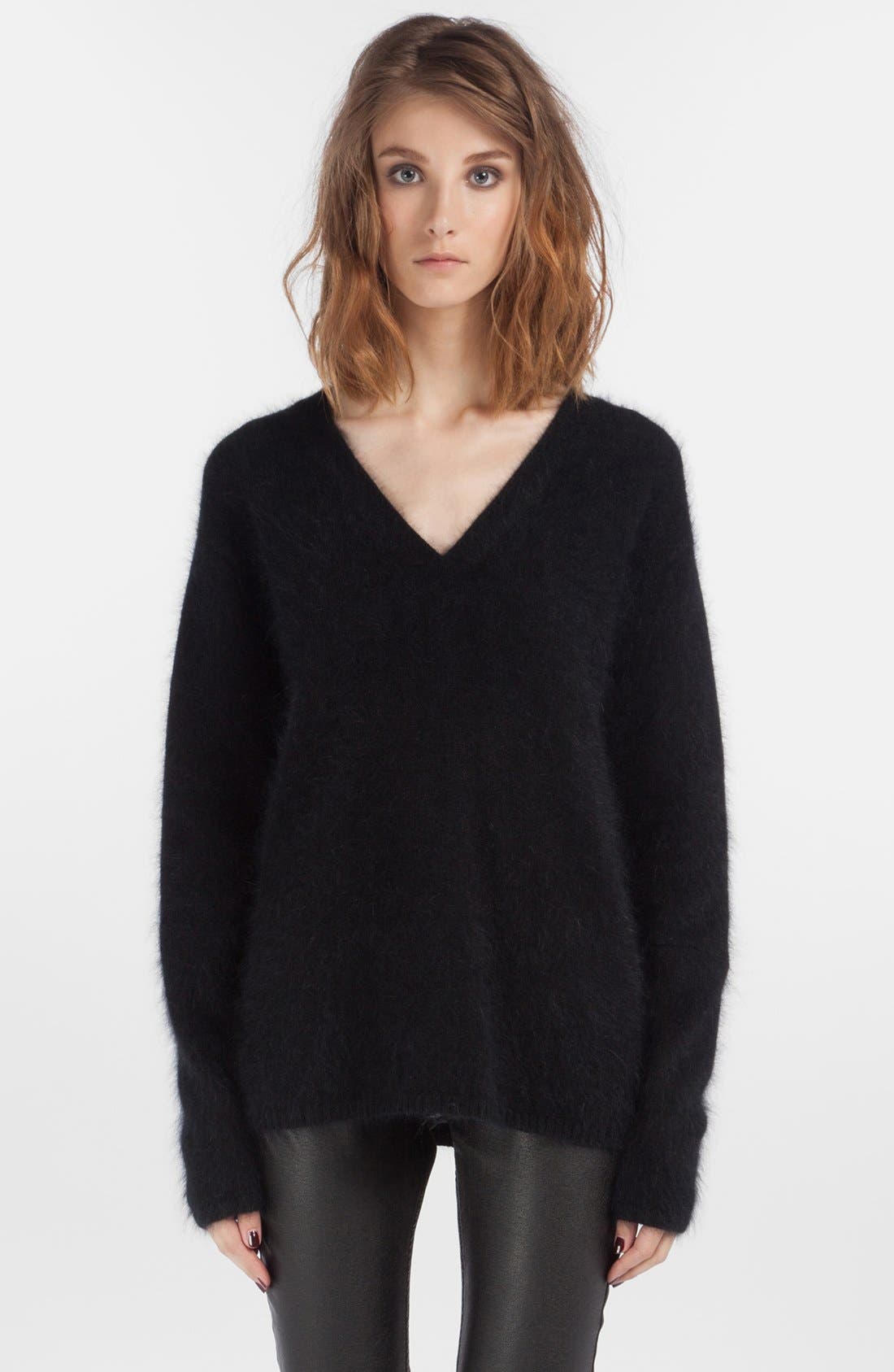 maje 'Dance' Fuzzy VNeck Sweater Nordstrom