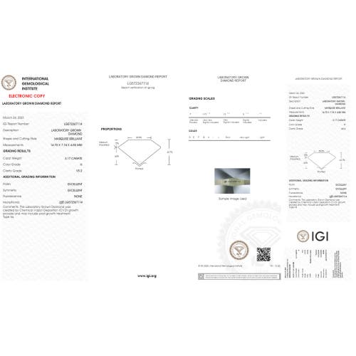 Bliss Diamond 3ct Gold Certified Lab Grown Marquise Diamond Engagement Ring In 14k White Gold