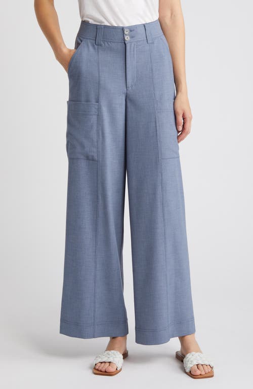 Wit & Wisdom 'Ab'Solution Skyrise Wide Leg Cargo Pants Infinity Blue at Nordstrom,