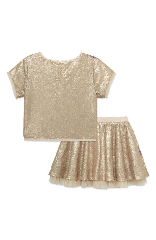 Peek Aren't You Curious Kids' Sequins Flower Top & Skirt Set In Multi