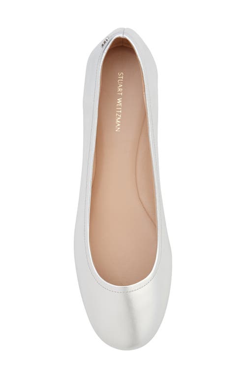 Stuart Weitzman Nadine Flat In Silver