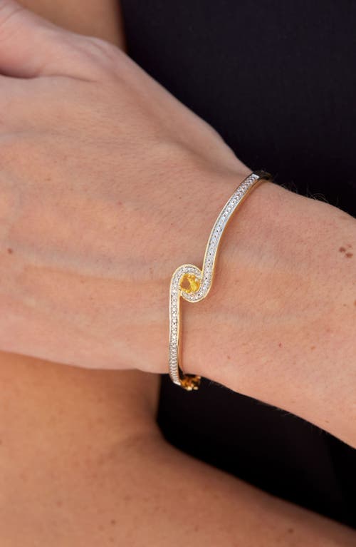 Savvy Cie Jewels Birthstone Two-tone Bangle Bracelet In Yellow - November