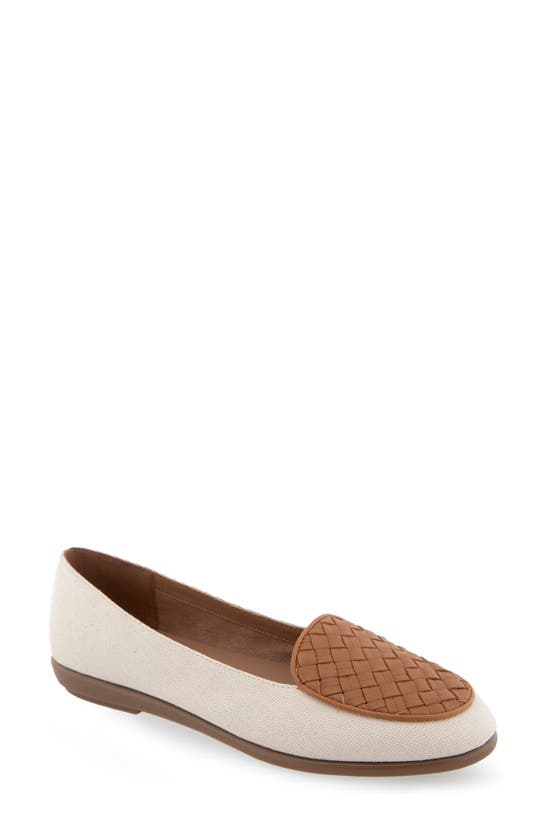 Aerosoles Brielle Loafer In Natural Canvas Tan Woven Plug