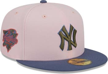 New Era Men's New Era Pink/Blue New York Yankees Olive Undervisor 59FIFTY Fitted  Hat