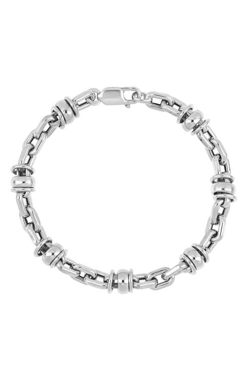 Bony Levy Men's 14K Gold Disc Link Bracelet in 14K White Gold at Nordstrom, Size 8