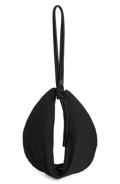 Leaf Pleats Convertible Handbag in Black