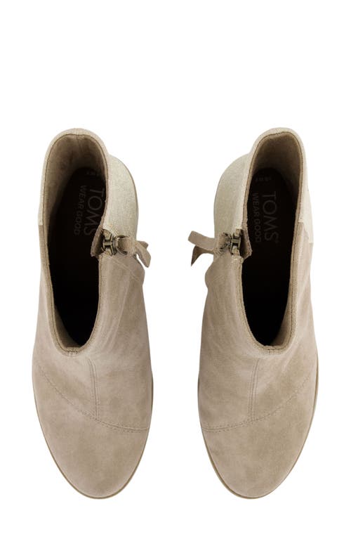 Toms Evelyn Bootie In Dune Suede / Metallic Suded