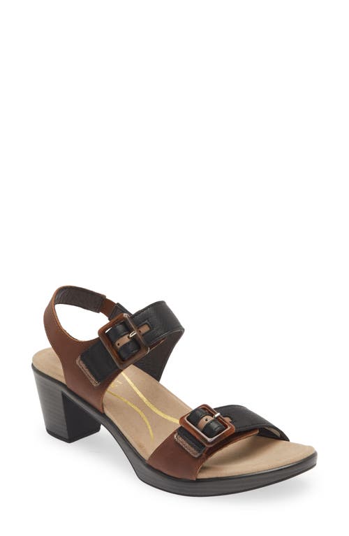 Naot Mode Sandal In Saddle/black/khaki