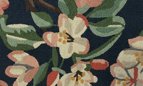 R16 Home Japanese Crabapple Doormat In Blue Multi