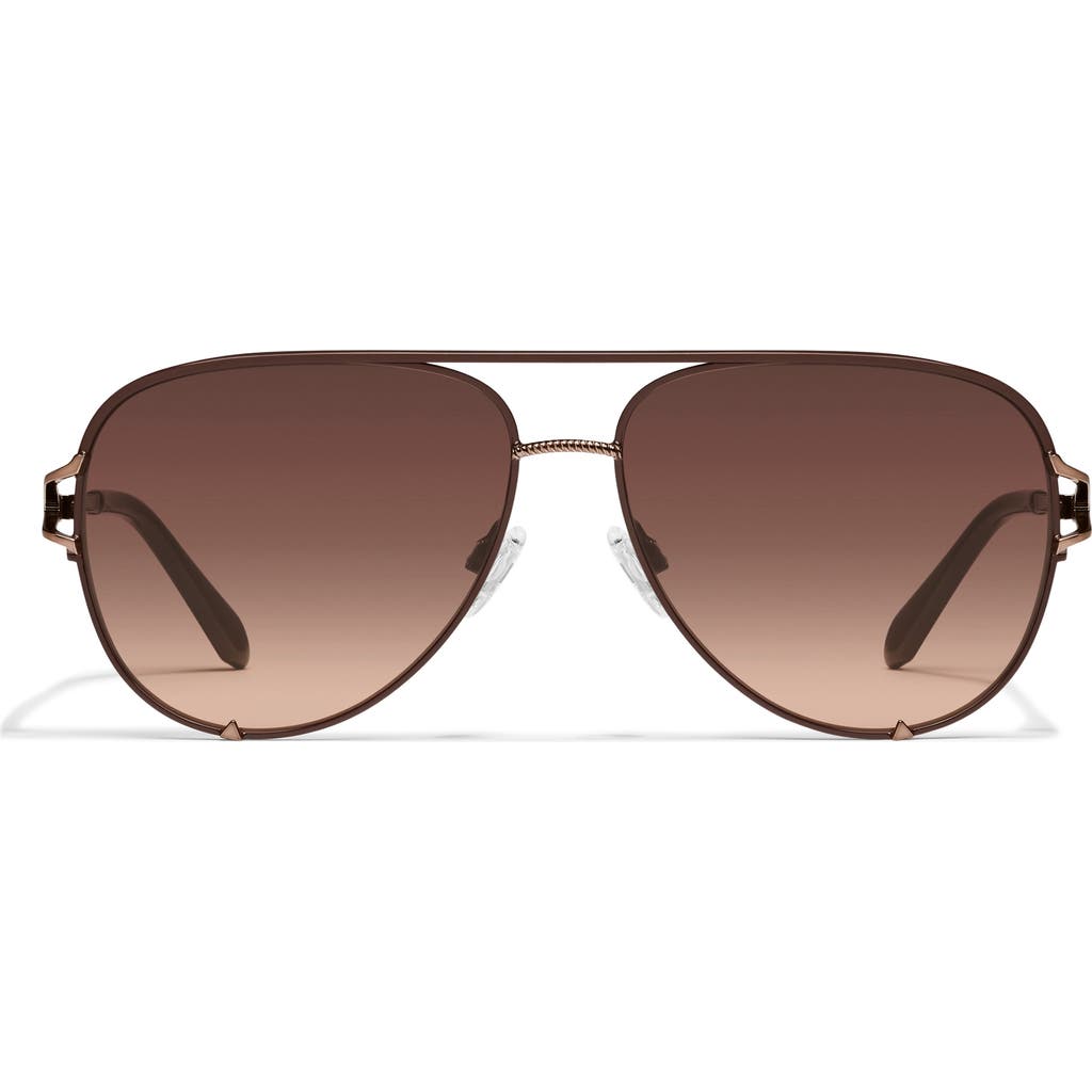 Quay High Key Twist 60mm Gradient Aviator Sunglasses In Brown