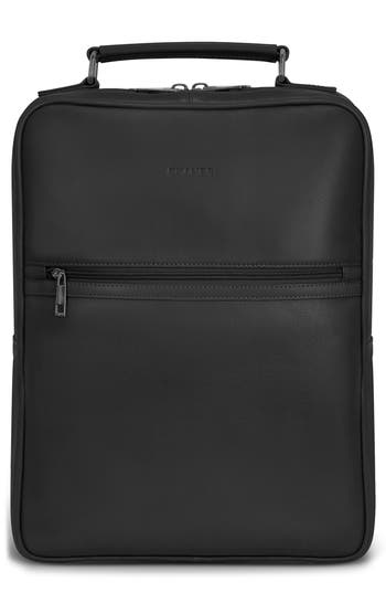 Champs Compact Leather Travel Backpack In Black