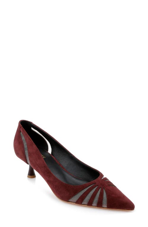 Shop L Agence L'agence Eglantine Kitten Heel Pump In Burgundy Suede