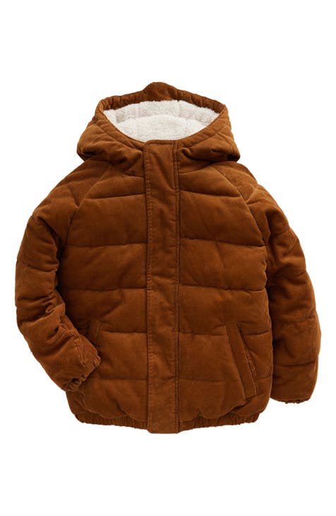 Hooded Arm Patch Puffer Jacket Coat (Baby Boys & Toddler Boys)