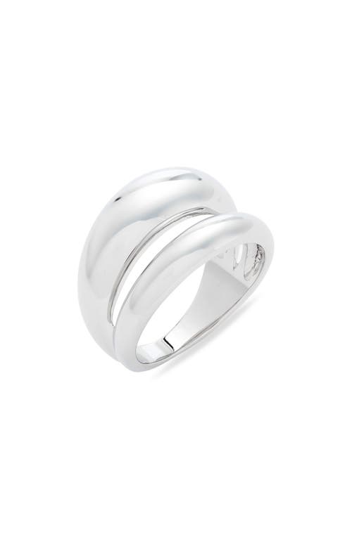 Double Band Ring in Rhodium