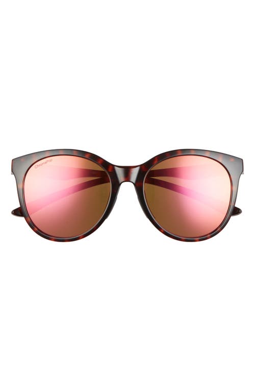 Smith Bayside 55mm Polarized Mirrored Round Sunglasses in Tortoise/Rose Gold Mirror at Nordstrom