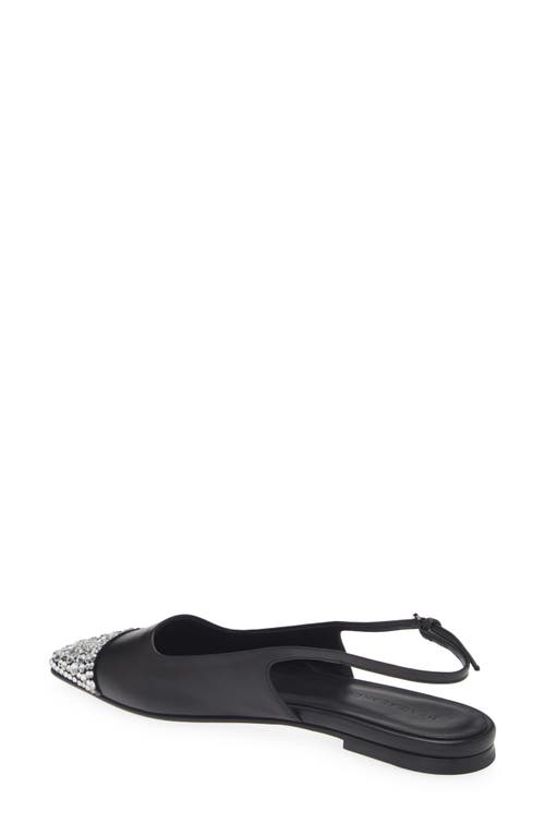 Shop Dear Frances Tia Slingback Flat In Black W/crystals