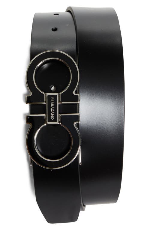 FERRAGAMO Double Gancio Leather Belt Nero at Nordstrom, Eu