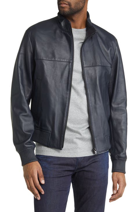 BOSS Mapson Leather Jacket Nordstrom