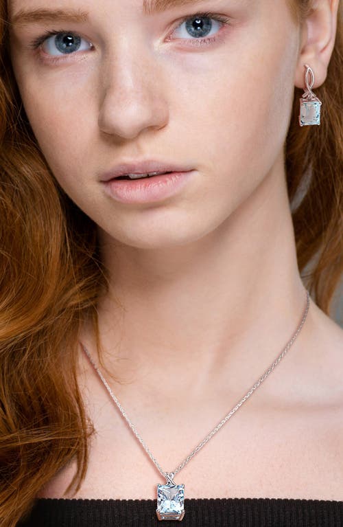Delmar Sky Blue Topaz & White Topaz Earrings & Pendant Necklace Set In Blue