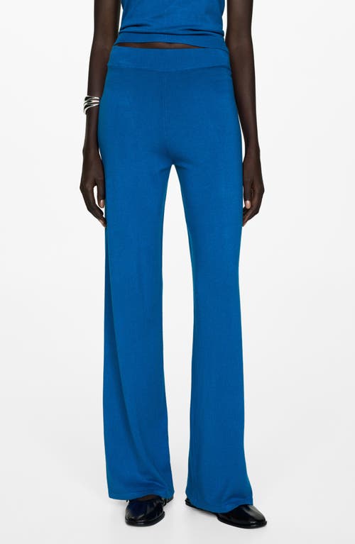 Mango Wide Leg Sweater Pants In Vibrant Blue