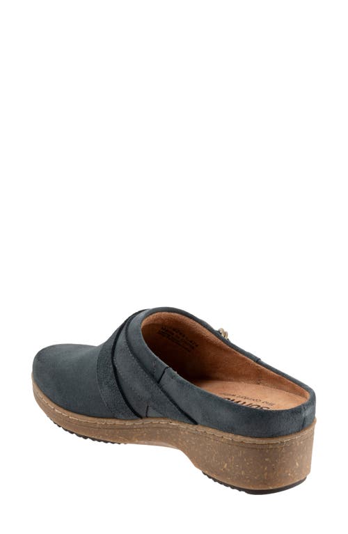 Softwalk ® Asmara Platform Mule In Smoke Suede