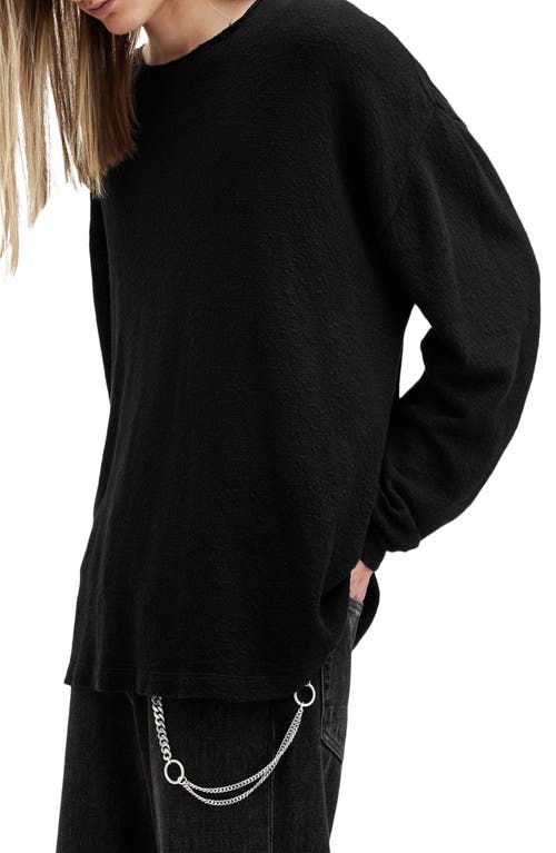 Shop Allsaints Sears Cotton Sweater In Jet Black