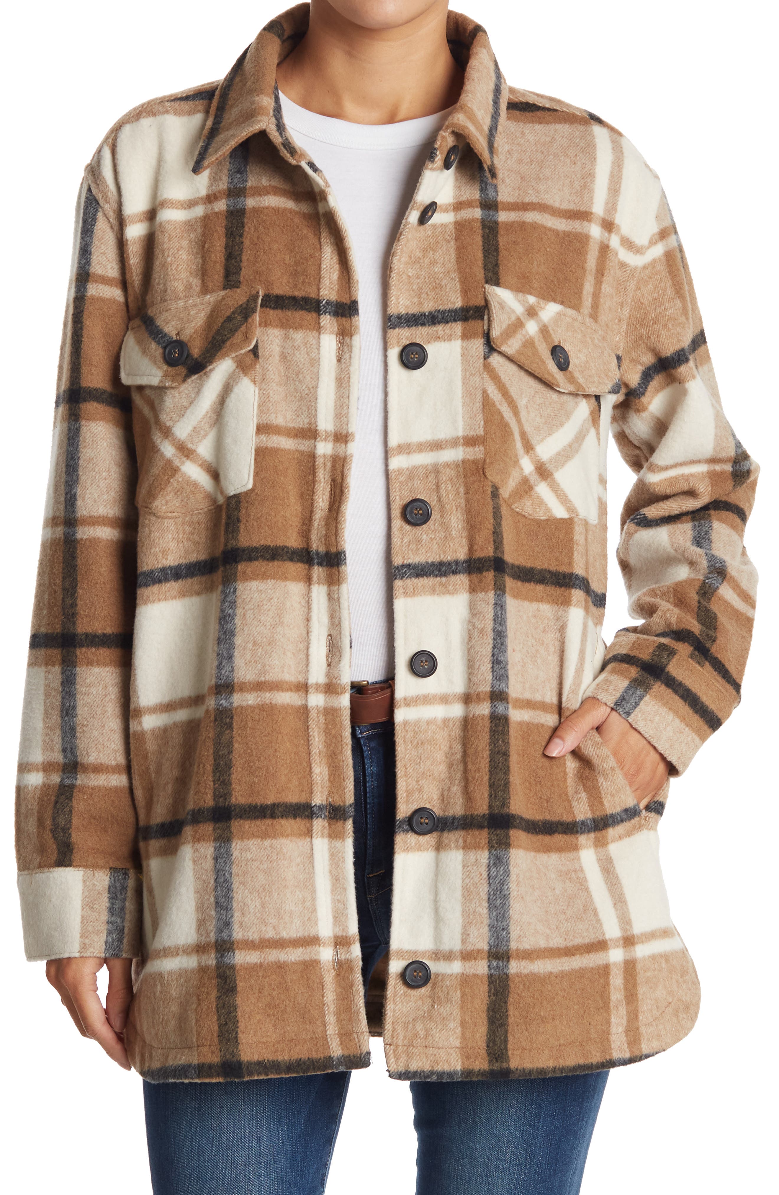 tan checkered jacket