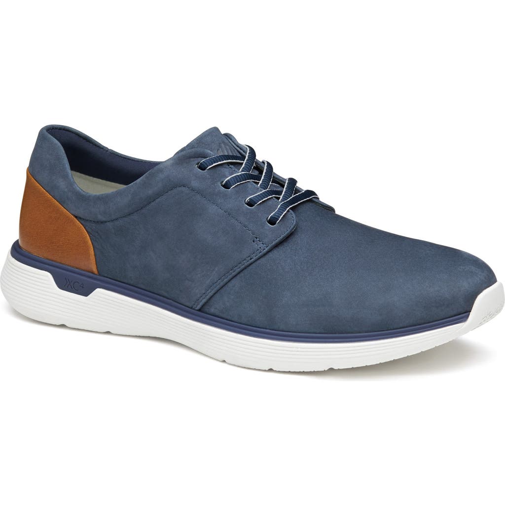 Johnston & Murphy Waterproof Xc4 Prentiss 2 Plain Toe Shoe In Navy Tumbled Nubuck