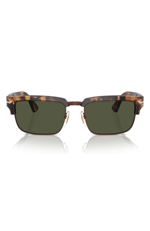 Persol 54mm Rectangular Sunglasses In Light Havana/green