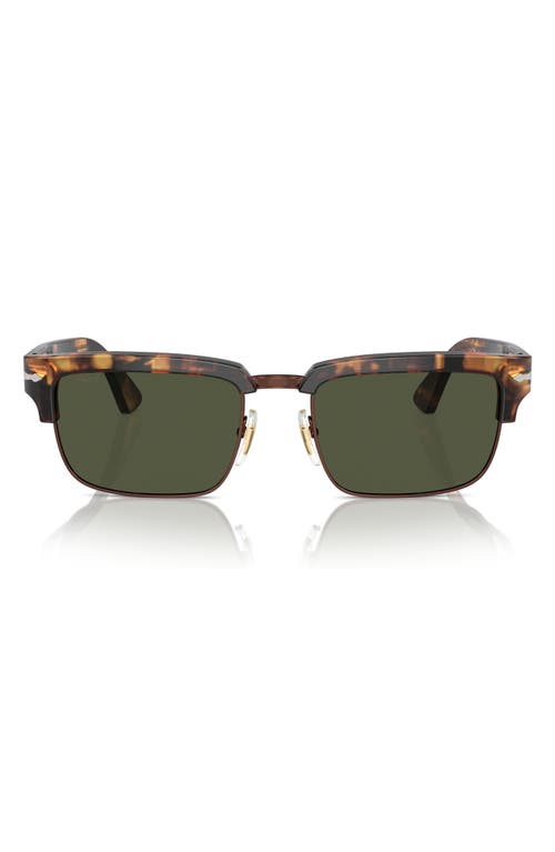 Shop Persol 54mm Rectangular Sunglasses In Light Havana/green