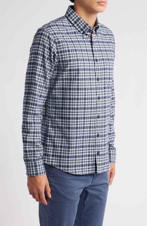 Brax Daniel Plaid Flannel Button-down Shirt In Dark Navy