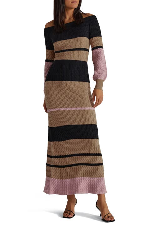Ingrid Off White Cable Knit Sweater Dress – From Rachel