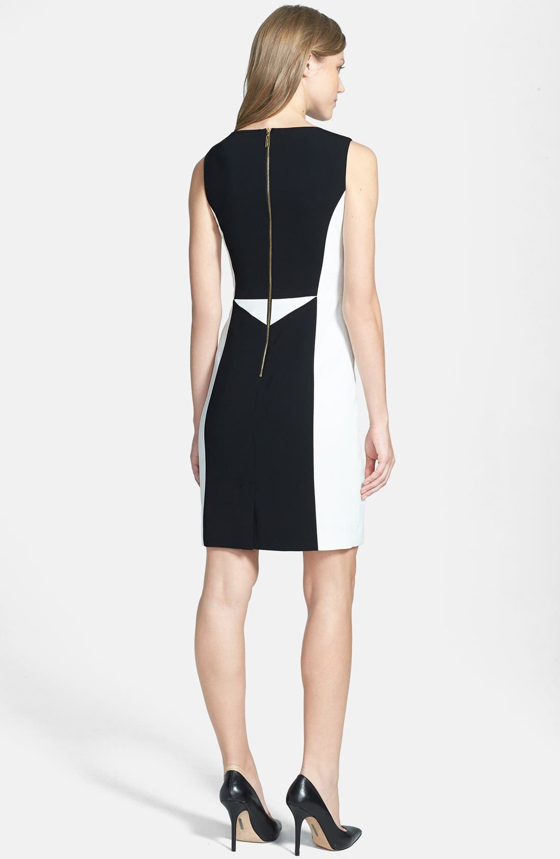IVANKA TRUMP,
                                                Colorblock Sheath Dress,
                                                Alternate thumbnail 3, color,
                                                001