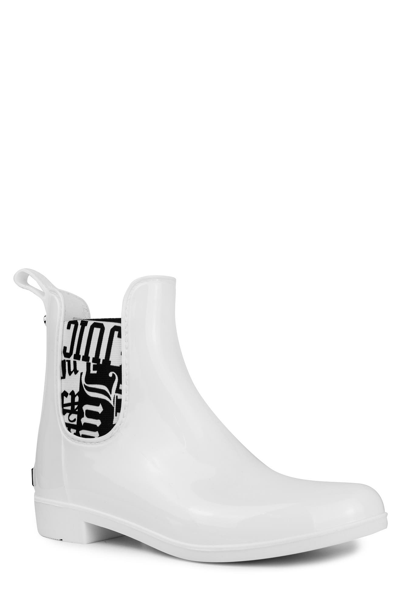 Juicy Couture Women's Romance Rainboots Women's Shoes In Wx-white Shine/graff