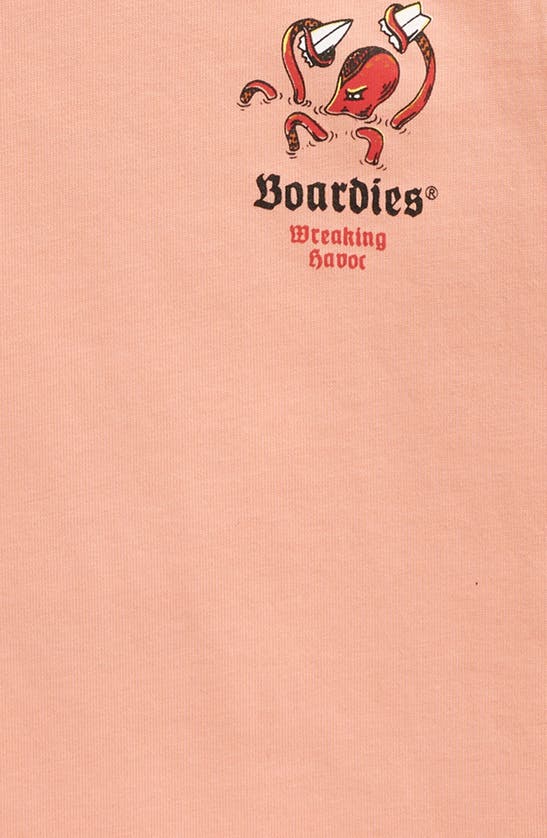 Boardies Kids' Wreaking Havoc Organic Cotton Graphic T-shirt In Peach