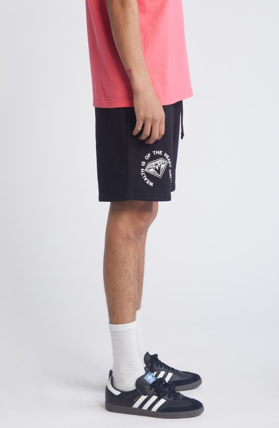 Shop Billionaire Boys Club Mantra Cotton Blend Drawstring Shorts In Black