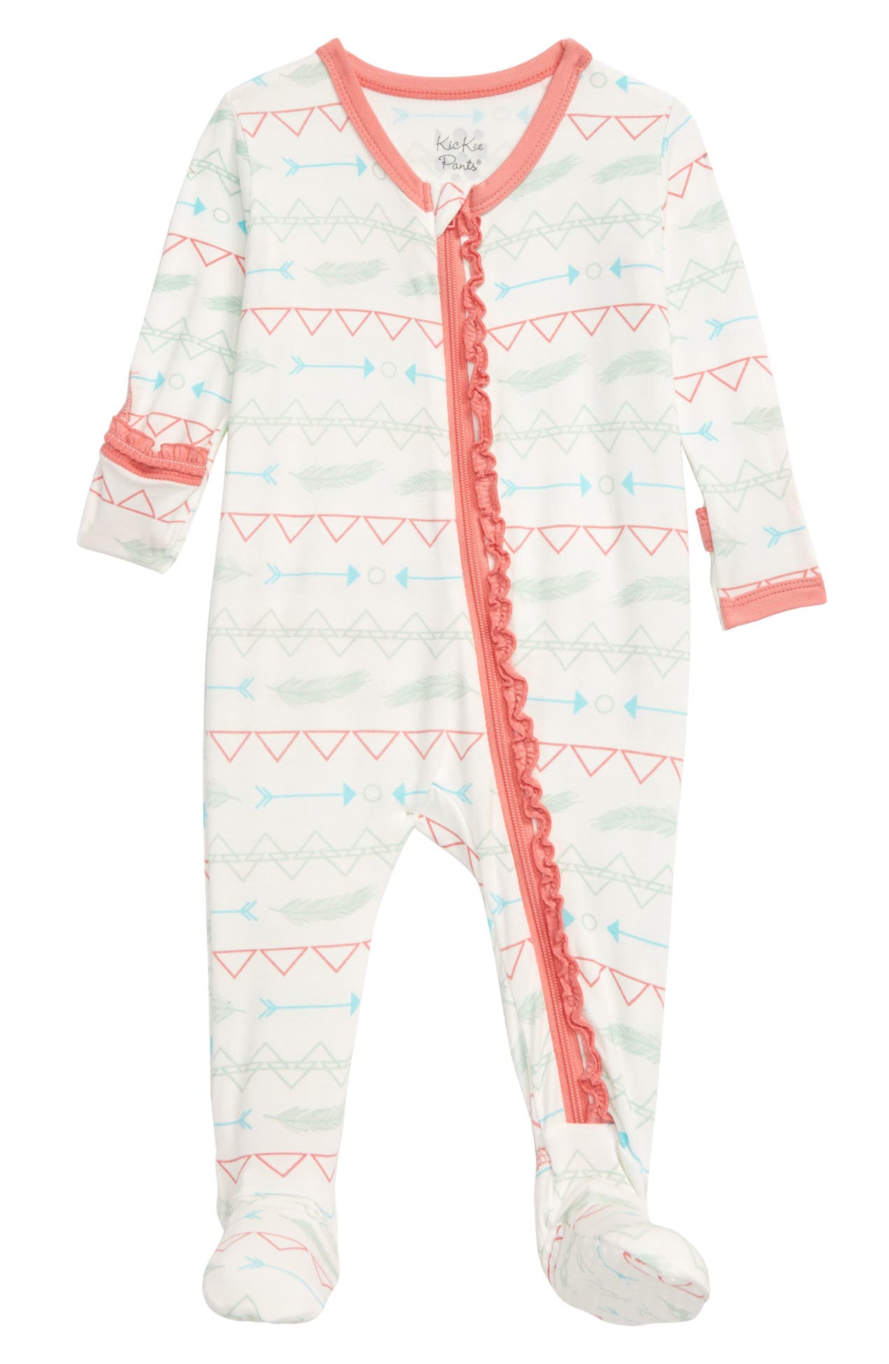 KicKee Pants Southwest Print Ruffle Zip Footie Nordstrom Rack