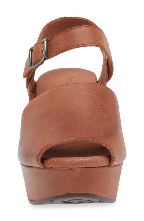 Chocolat Blu Wagga Platform Wedge Sandal In Brown Leather