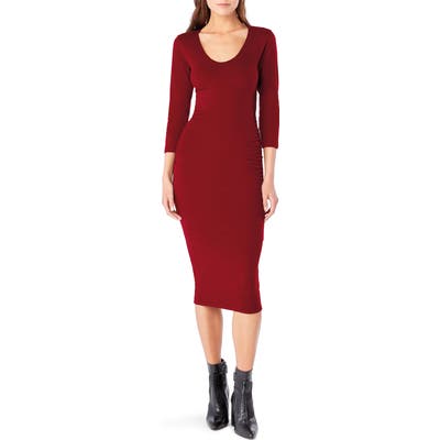 Michael Stars Ruched Midi Dress, Red