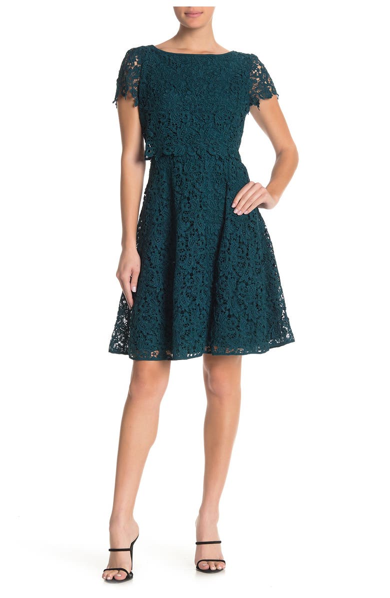 Shani Popover Lace Fit & Flare Dress | Nordstrom