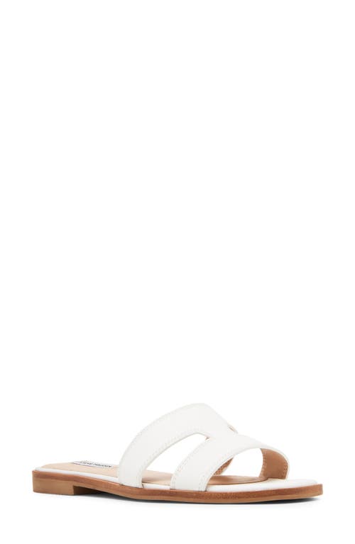 Shop Steve Madden Hazel Slide Sandal In White Leather