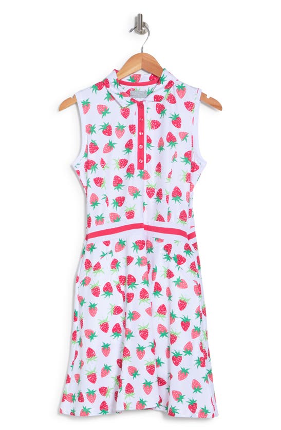 Callaway Golf Strawberry Print Golf Dress In Brilliant White
